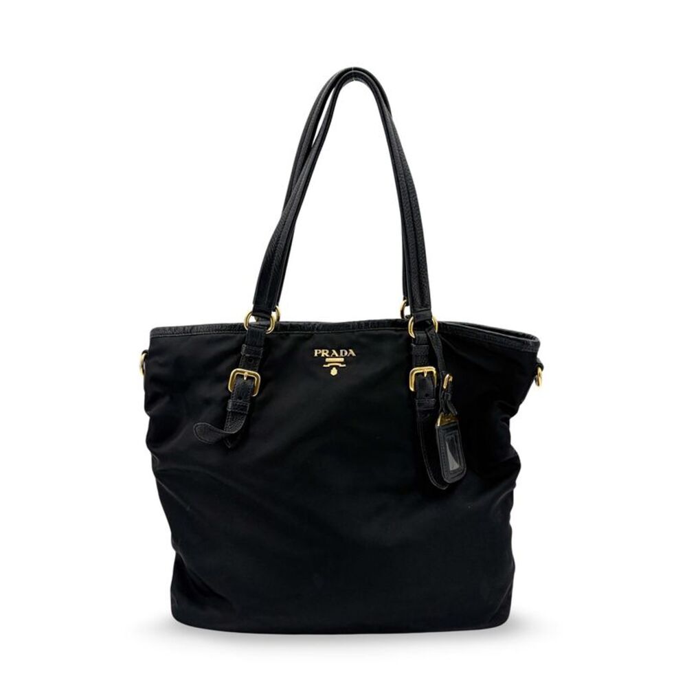 Prada Tessuto Soft Calf Tote Bag Black